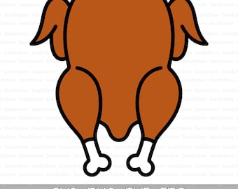 Thanksgiving Turkije - Thanksgiving-diner - svg-, png-, dxf- en eps-bestanden inbegrepen! Gekookt kalkoen, directe digitale download