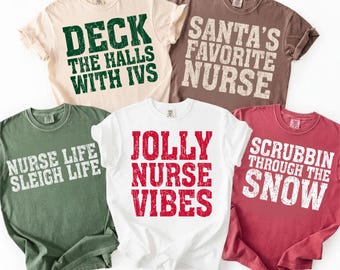 Nurse Christmas PNG Bundle, Funny Nurse Holiday Shirt Png Designs, Merry Nursemas Quotes, Scrub Life Christmas Sublimation digital download