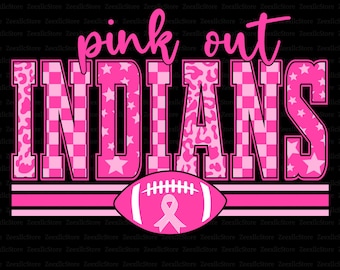 Pink Out Indians Png, Football Pink Out Png, Breast Cancer Awareness Png, Indians Pink Out Shirt Png, Indians American Football Png file