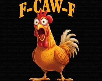 Grappige F-Caw-F kip, png PNGEgg | Screaming Rooster Meme Clipart | Digitale kunst Crazy Hen | Shirt boerderijdieren png-ontwerp downloaden