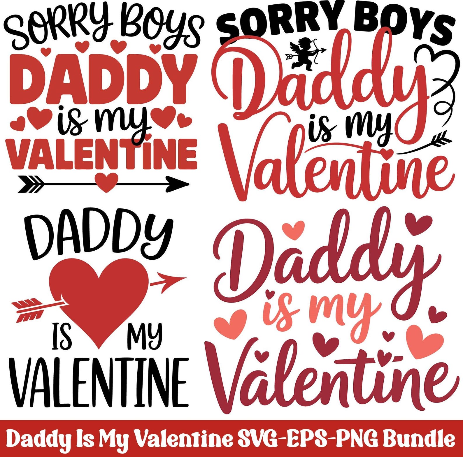 Daddy is My Valentine SVG, Mommy and Daddy's Little Valentine Svg ...