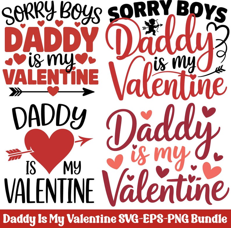 Daddy is My Valentine SVG, Mommy and Daddy's Little Valentine Svg ...