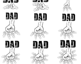 Choque de puños para el Día del Padre SVG: Diseño de manos de papá e hijo (Descarga digital PNG)