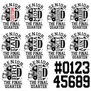 Senior Football Family Bundle SVG PNG \ Senior football mom 2026 svg, Senior football dad,  Senior football Grandma, Senior football sister