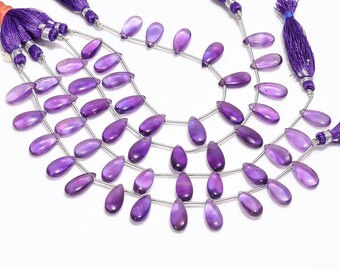 9x6.5-12x7.5 mm BL1260 Amethyst Pear Shape Briolette Amethyst Faceted Beads Amethyst Briolette 7 Inch Strand