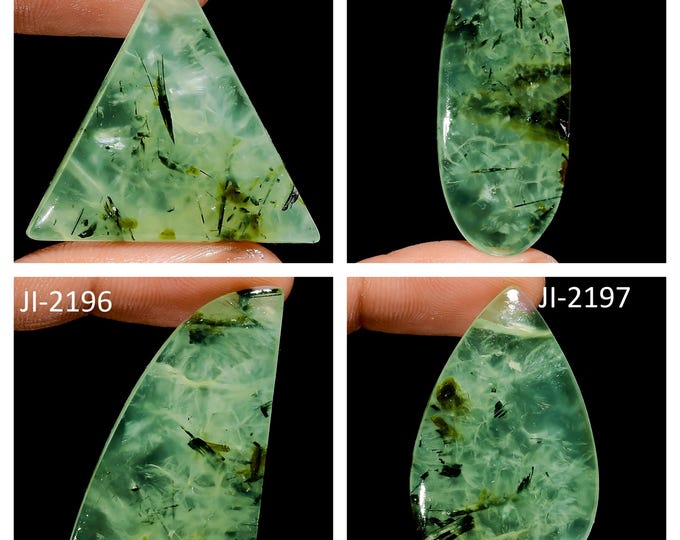 Natural Prehnite Fancy Shape Un-Drilled Smooth Cabochon Single Pieces, Semi-Precious Gemstones For Jewelry Making
