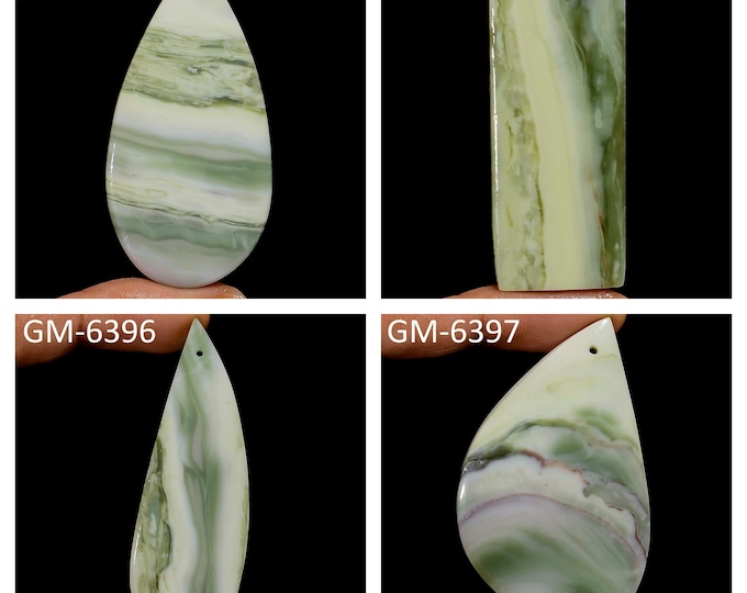 Natural Serpentine Fancy Shape Drilled Cabochon Single Pieces, Semi-Precious Gemstones For Jewelry Making