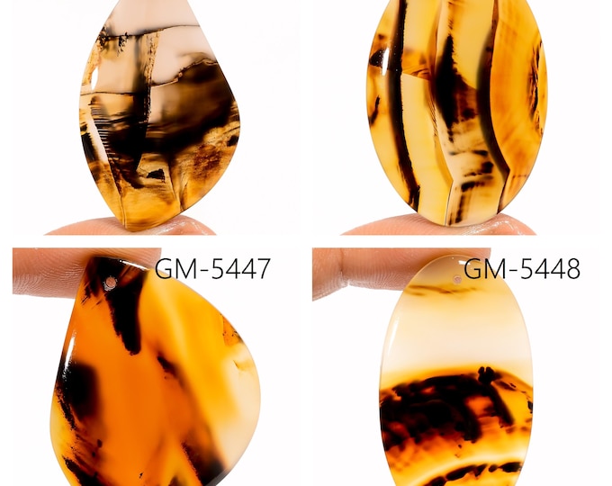 Natural Montana Agate Fancy Shape Drilled Cabochon Single Pieces, Semi-Precious Gemstones For Jewelry Making