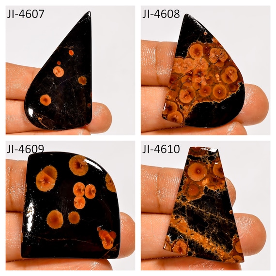 Natural Peanut Obsidian Fancy Shape Un-Drilled Smooth Cabochon Single Pieces, Semi-Precious Gemstones For Jewelry Making