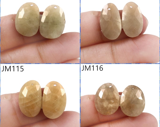 Natural Yellow Sapphire Fancy Shape Front Drilled Faceted Rose Cut Matching Pairs, Precious Gemstones For Jewelry Making