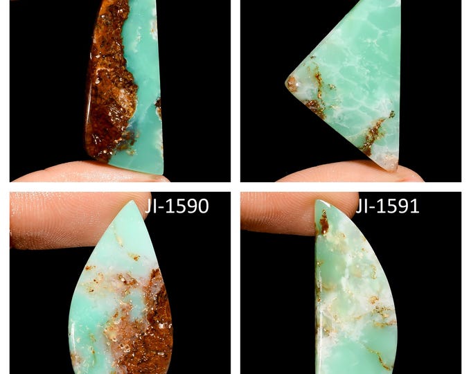 Natural Chrysoprase Fancy Shape Un-Drilled Smooth Cabochon Single Pieces, Semi-Precious Gemstones For Jewelry Making