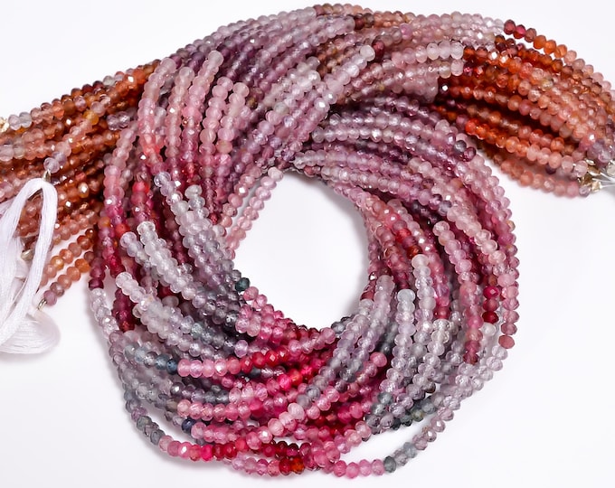 Spinel Multi Color Micro Faceted Center Drilled Rondelle Shape 3.20mm, Semi-Precious Gemstones For Jewelry Making