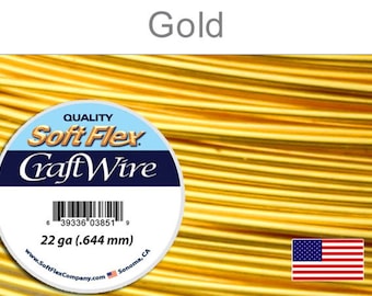 SALE...Soft Flex Gold Color Craft Wire 22 Gauge, 30 Foot Spool For Jewelry Making