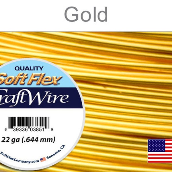 SALE...Soft Flex Gold Color Craft Wire 22 Gauge, 30 Foot Spool For Jewelry Making