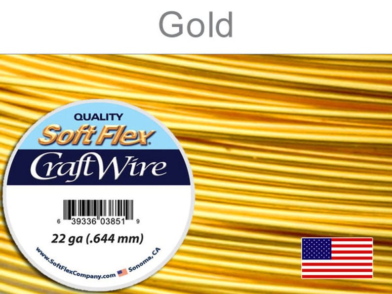 SALE...Soft Flex Gold Color Craft Wire 22 Gauge, 30 Foot Spool For Jewelry Making image 1