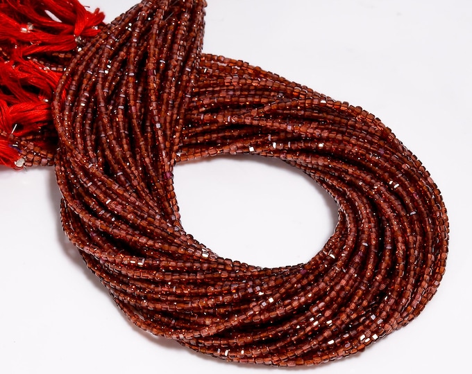 Natural Garnet Faceted Center Drilled Cube Shape 2.40mm, Semi-Precious Gemstones For Jewelry Making