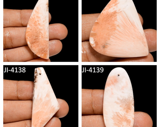 Natural Scolecite Fancy Shape Front Drilled Smooth Cabochon Single Pieces, Semi-Precious Gemstones For Jewelry Making