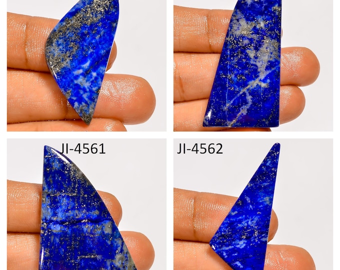 Natural Lapis Lazuli Fancy Shape Un-Drilled Smooth Cabochon Single Pieces, Semi-Precious Gemstones For Jewelry Making