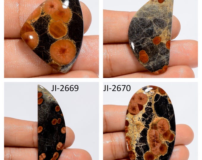 Natural Peanut Obsidian Fancy Shape Un-Drilled Smooth Cabochon Single Pieces, Semi-Precious Gemstones For Jewelry Making