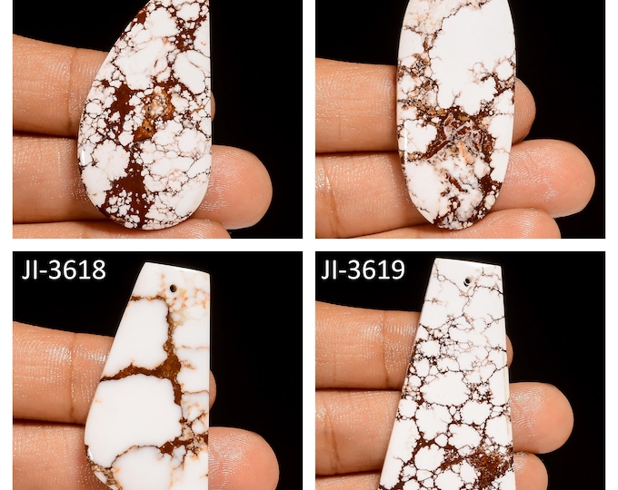 Natural Wild Horse Jasper Fancy Shape Front Drilled Smooth Cabochon Single Pieces, Semi-Precious Gemstones For Jewelry Making