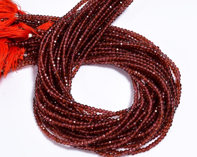 Garnet Micro Faceted Center Drilled Rondelle Shape 3mm, Semi-Precious Gemstones For Jewelry Making