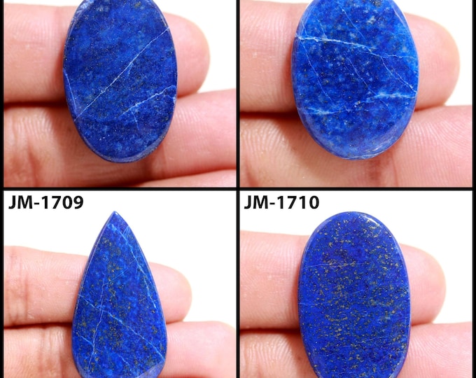 Natural Lapis Lazuli Fancy Shape Un-Drilled Smooth Cabochon Single Pieces, Semi-Precious Gemstones For Jewelry Making