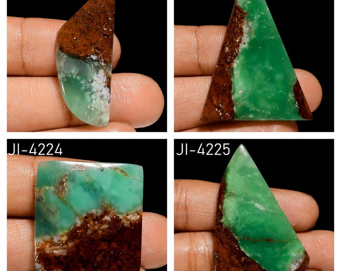 Natural Chrysoprase Fancy Shape Un-Drilled Smooth Cabochon Single Pieces, Semi-Precious Gemstones For Jewelry Making