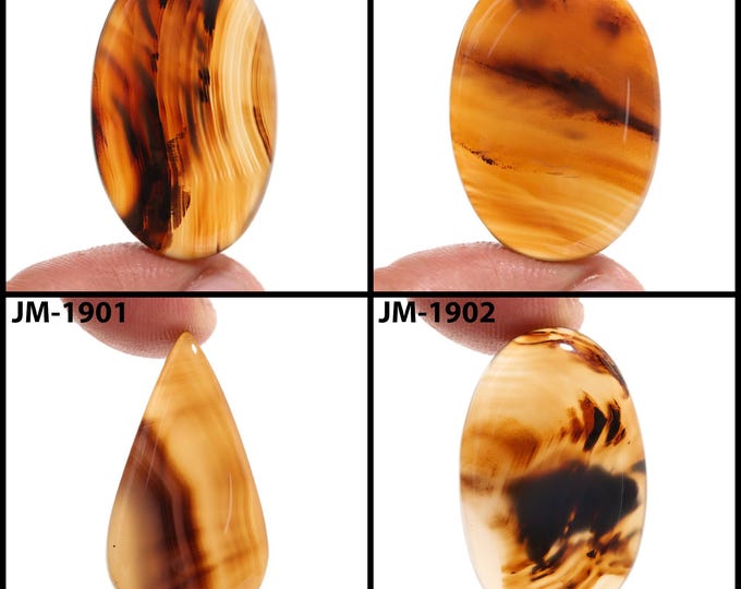 Natural Montana Agate Fancy Shape Un-Drilled Smooth Cabochon Single Pieces, Semi-Precious Gemstones For Jewelry Making