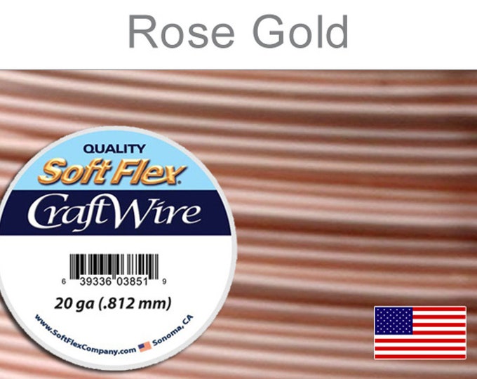 Soft Flex Rose Gold Color Craft Wire 20 Gauge, 25 Foot Spool For Jewelry Making