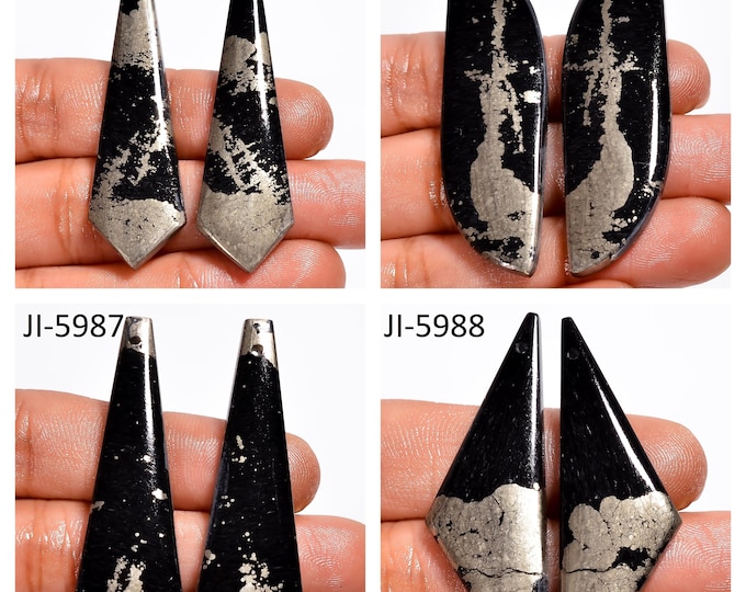 Natural Apache Gold Fancy Shape Front Drilled Smooth Cabochon Matching Pairs, Semi-Precious Gemstones For Jewelry Making