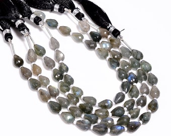 Labradorite Faceted Teardrop Shape 6mm x 8mm, Semi-Precious Gemstones For Jewelry Making