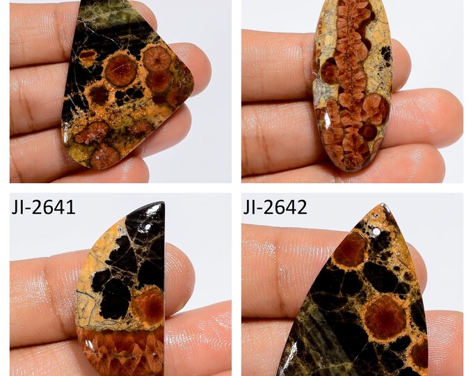 Natural Peanut Obsidian Fancy Shape Front Drilled Smooth Cabochon Single Pieces, Semi-Precious Gemstones For Jewelry Making