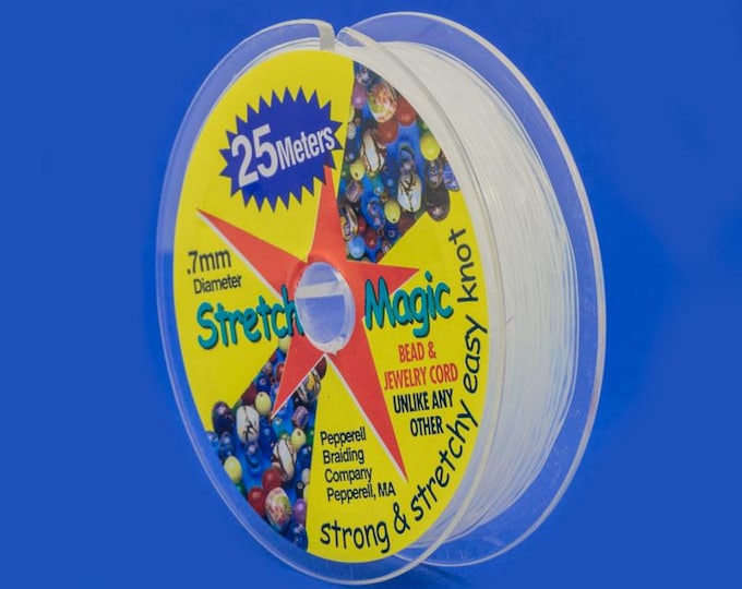 Stretch Magic Clear Elastic Cord .7mm, 25 Meter (82 Foot) Spool For Jewelry Making