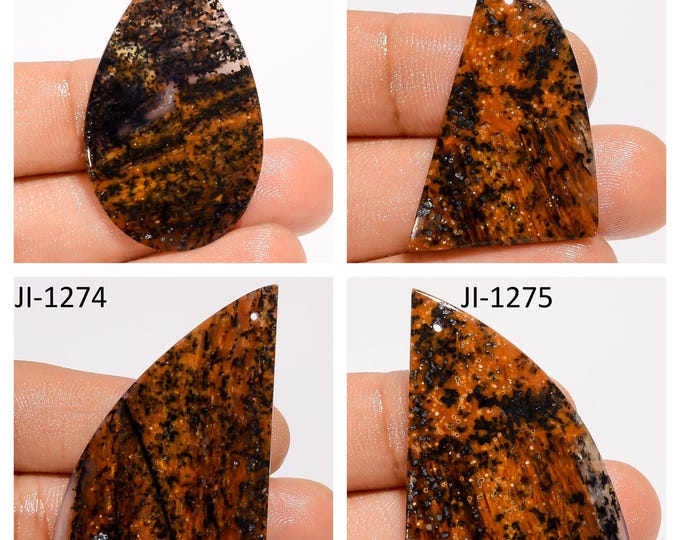 Natural Honey Dendrite Agate Fancy Shape Front Drilled Smooth Cabochon Single Pieces, Semi-Precious Gemstones For Jewelry Making