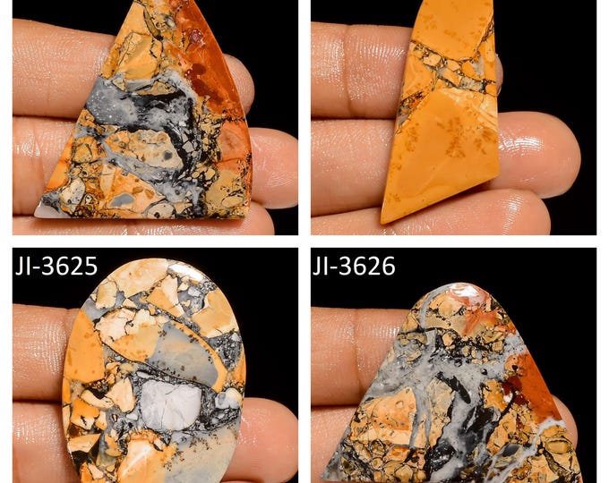 Natural Maligano Jasper Fancy Shape Un-Drilled Smooth Cabochon Single Pieces, Semi-Precious Gemstones For Jewelry Making