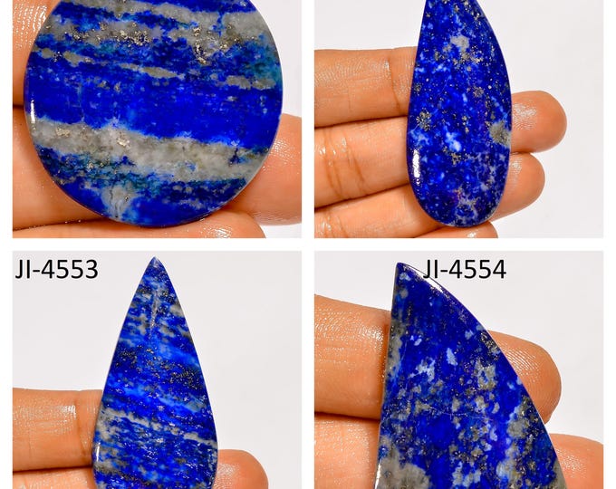 Natural Lapis Lazuli Fancy Shape Un-Drilled Smooth Cabochon Single Pieces, Semi-Precious Gemstones For Jewelry Making