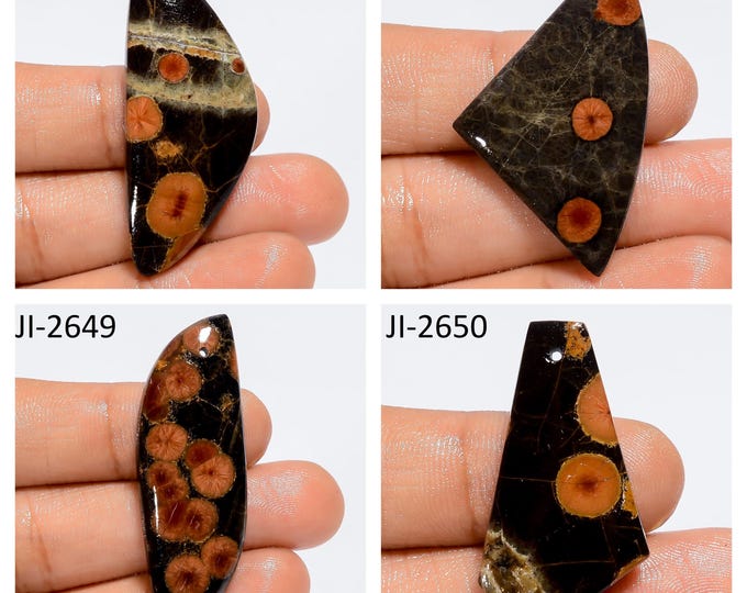 Natural Peanut Obsidian Fancy Shape Front Drilled Smooth Cabochon Single Pieces, Semi-Precious Gemstones For Jewelry Making