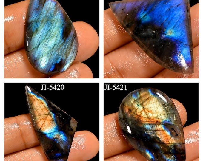 Natural Labradorite Fancy Shape Un-Drilled Smooth Cabochon Single Pieces, Semi-Precious Gemstones For Jewelry Making