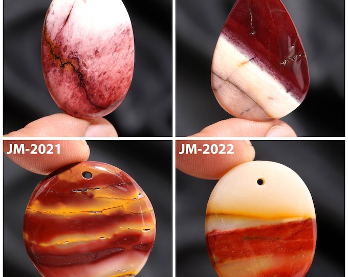 Natural Mookaite Jasper Fancy Shape Front Drilled Smooth Cabochon Single Pieces, Semi-Precious Gemstones For Jewelry Making