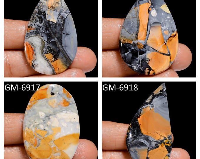 Natural Maligano Jasper Fancy Shape Drilled Cabochon Single Pieces, Semi-Precious Gemstones For Jewelry Making