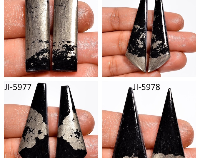 Natural Apache Gold Fancy Shape Un-Drilled Smooth Cabochon Matching Pairs, Semi-Precious Gemstones For Jewelry Making