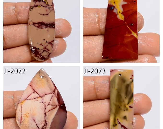 Natural Mookaite Jasper Fancy Shape Front Drilled Smooth Cabochon Single Pieces, Semi-Precious Gemstones For Jewelry Making