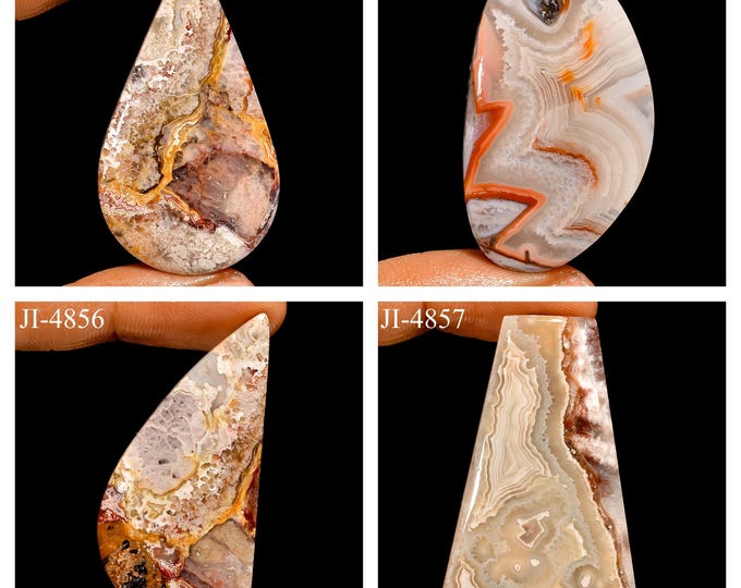 Natural Crazy Lace Agate Fancy Shape Un-Drilled Smooth Cabochon Single Pieces, Semi-Precious Gemstones For Jewelry Making