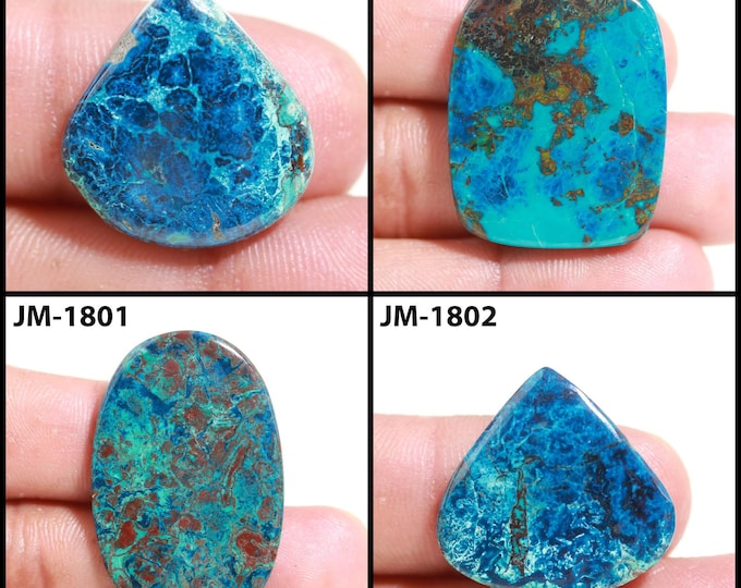 Natural Azurite Fancy Shape Un-Drilled Smooth Cabochon Single Pieces, Semi-Precious Gemstones For Jewelry Making