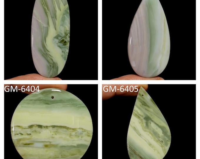 Natural Serpentine Fancy Shape Drilled Cabochon Single Pieces, Semi-Precious Gemstones For Jewelry Making