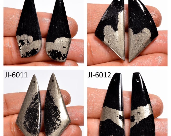 Natural Apache Gold Fancy Shape Front Drilled Smooth Cabochon Matching Pairs, Semi-Precious Gemstones For Jewelry Making