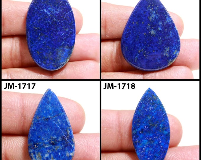 Natural Lapis Lazuli Fancy Shape Un-Drilled Smooth Cabochon Single Pieces, Semi-Precious Gemstones For Jewelry Making