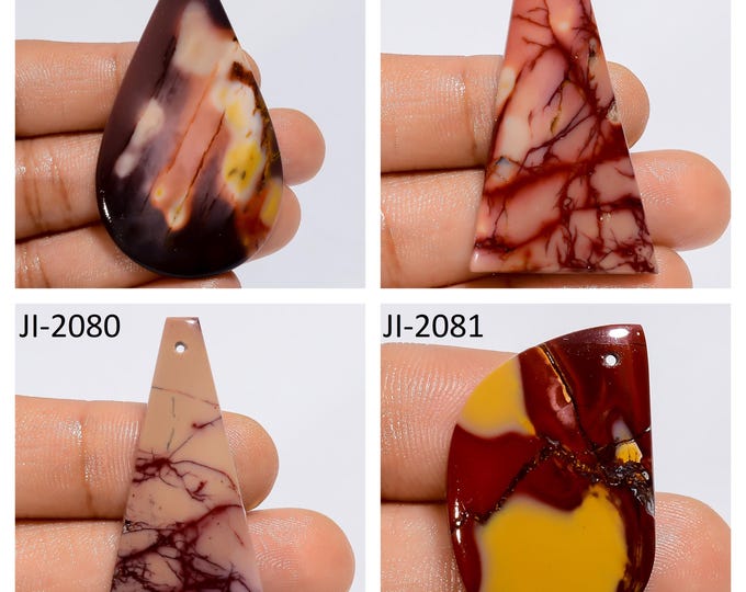 Natural Mookaite Jasper Fancy Shape Front Drilled Smooth Cabochon Single Pieces, Semi-Precious Gemstones For Jewelry Making