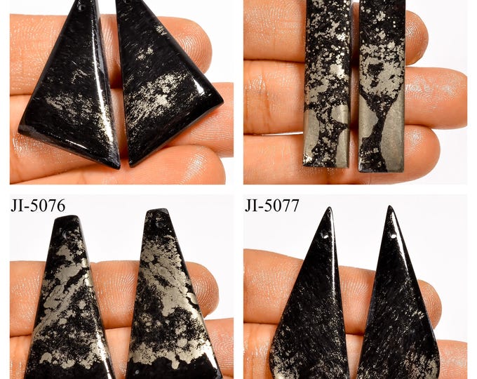 Natural Apache Gold Fancy Shape Front Drilled Smooth Cabochon Matching Pairs, Semi-Precious Gemstones For Jewelry Making