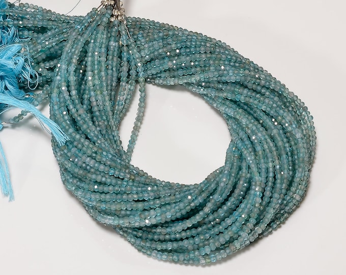 Natural Sky Apatite Micro Faceted Center Drilled Rondelle Shape 2.90mm,Semi-Precious Gemstones ForJewelry Making